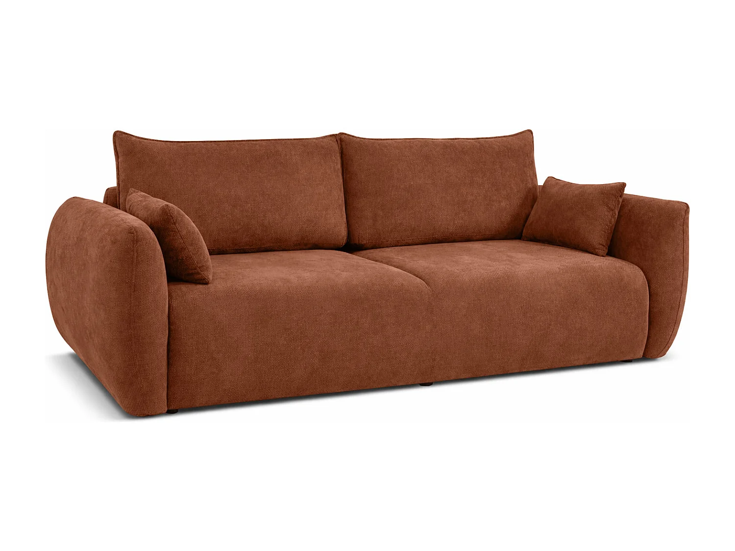 Sofa met slaapfunctie en opbergruimte, veloursstof Salvador, Donkerbruin, Zephira