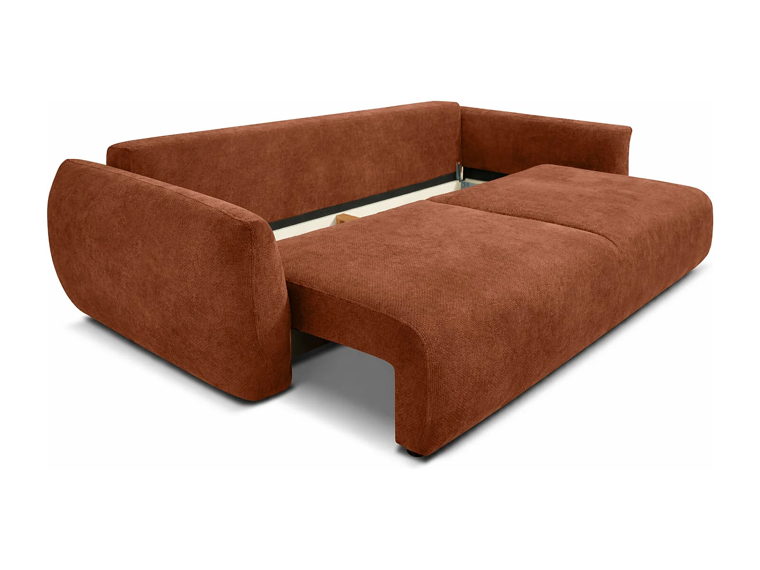 Sofa met slaapfunctie en opbergruimte, veloursstof Salvador, Donkerbruin, Zephira