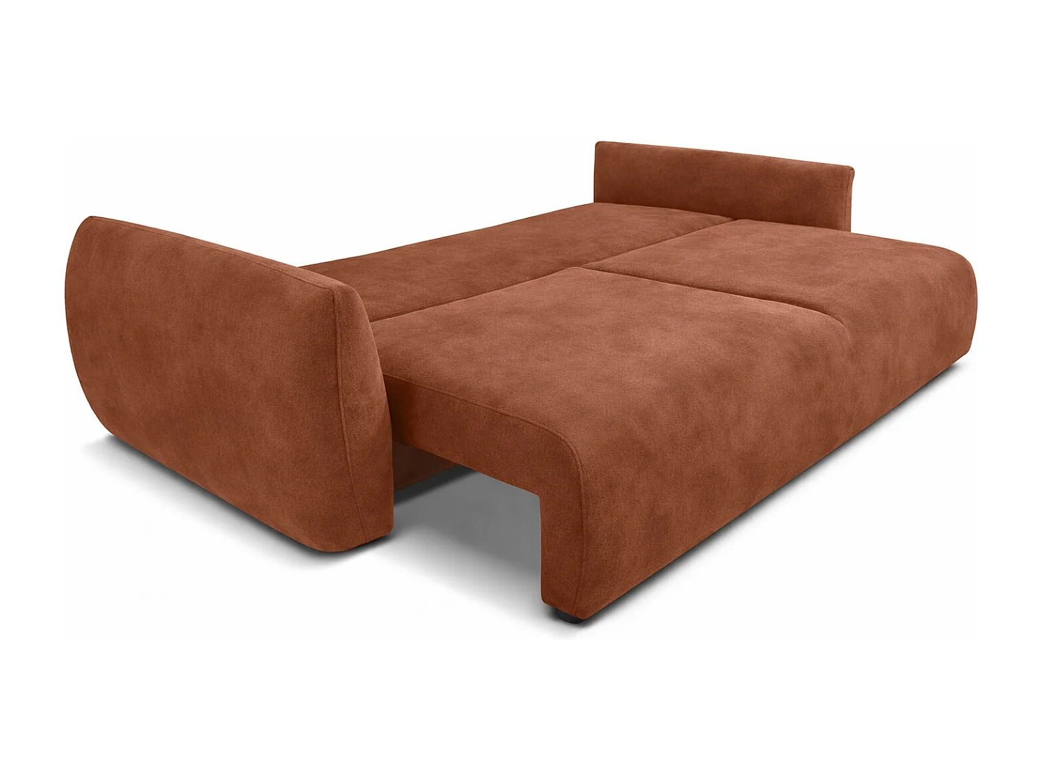 Sofa met slaapfunctie en opbergruimte, veloursstof Salvador, Donkerbruin, Zephira