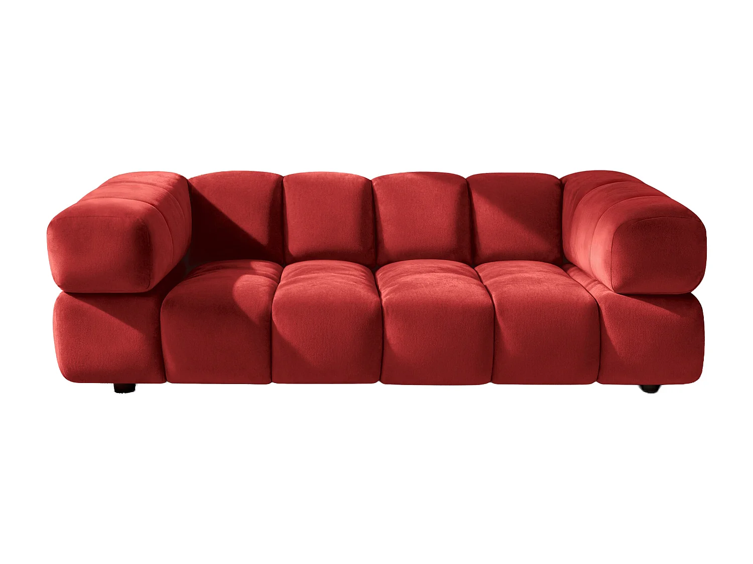 Bank 3-zits, Veloursstof Bluvel, Wijnrood, Averro