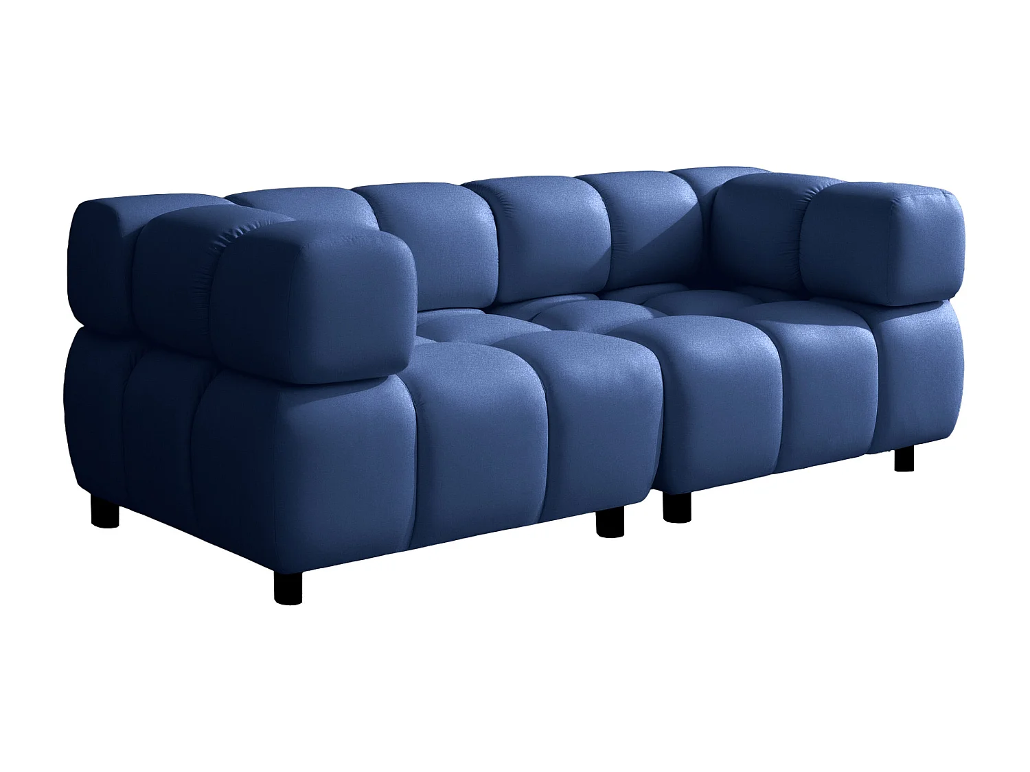 Modulaire bank 3-zits, Veloursstof Bluvel, Inktblauw, Bolla