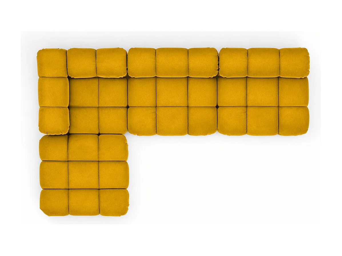 Hoekbank modulair L-vorm, veloursstof Salvador, geel, links, Selia