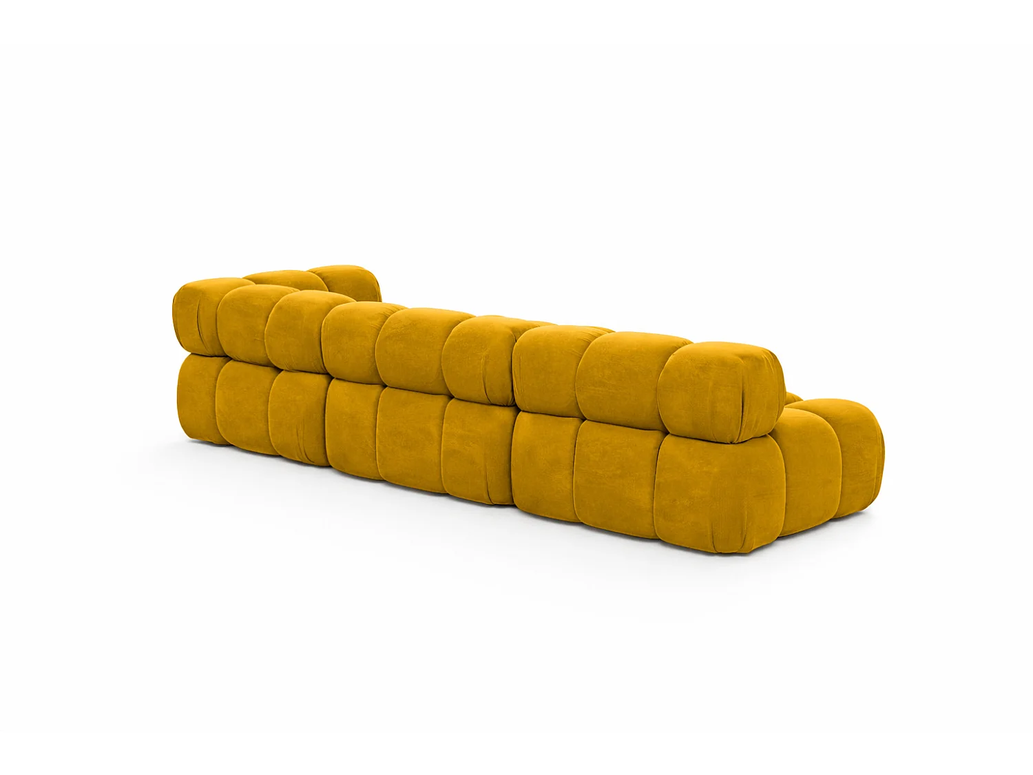 Hoekbank modulair L-vorm, veloursstof Salvador, geel, links, Selia