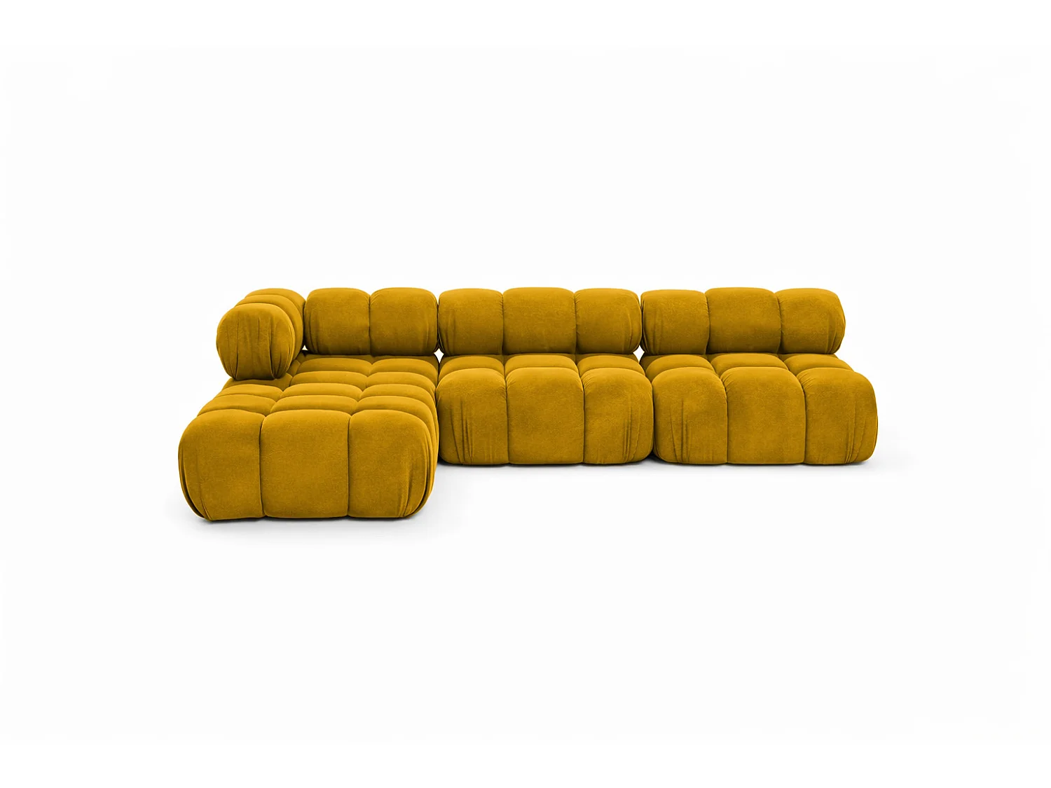 Ecksofa Modulare L-Form, Veloursstoff Salvador, Gelb, Links, Selia