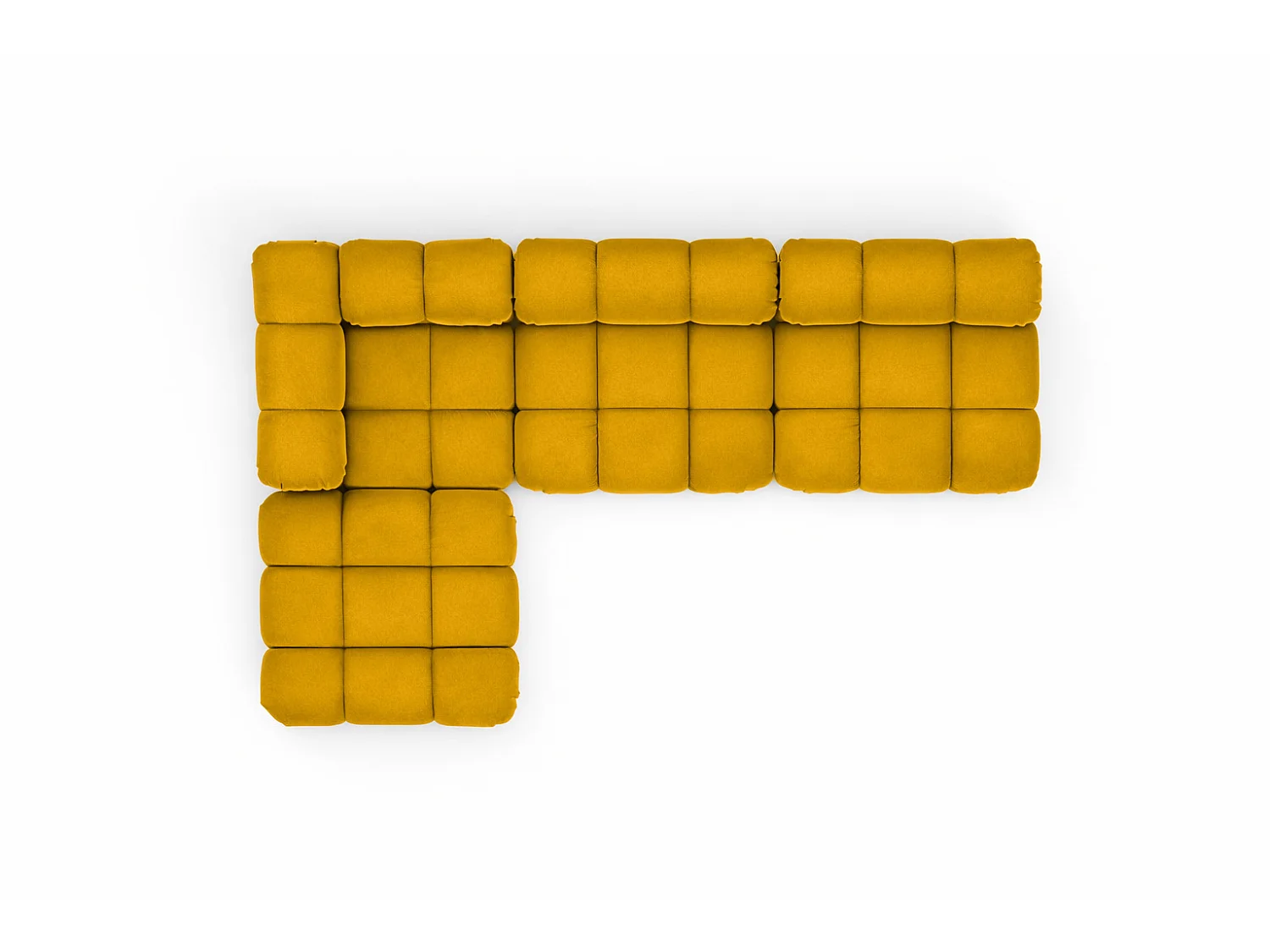 Ecksofa Modulare L-Form, Veloursstoff Salvador, Gelb, Links, Selia