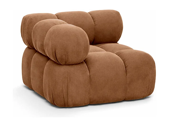 Modulo angolare moderno per sistema modulare, tessuto Salvador, Beige scuro, Selia