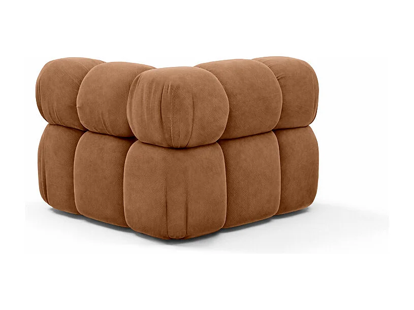 Modulo angolare moderno per sistema modulare, tessuto Salvador, Beige scuro, Selia