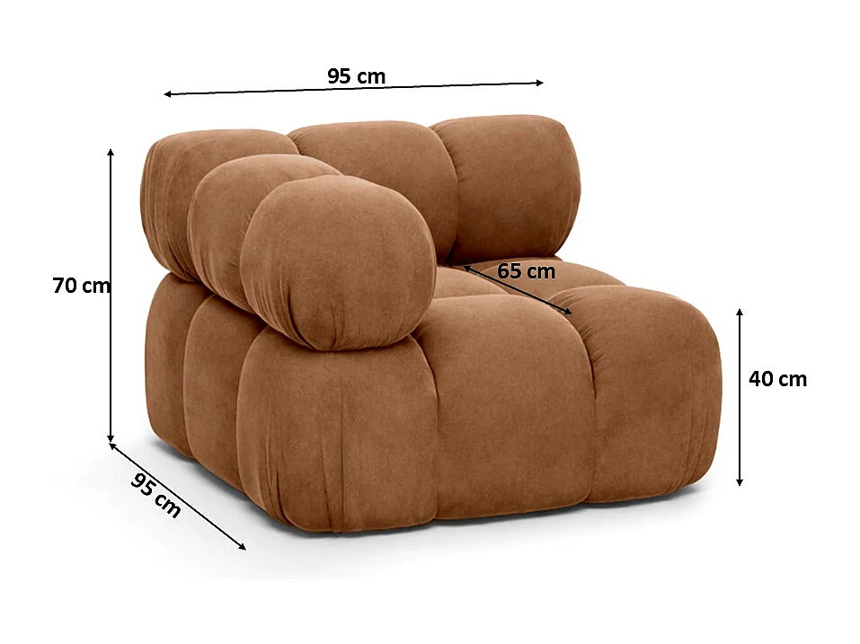 Modulo angolare moderno per sistema modulare, tessuto Salvador, Beige scuro, Selia