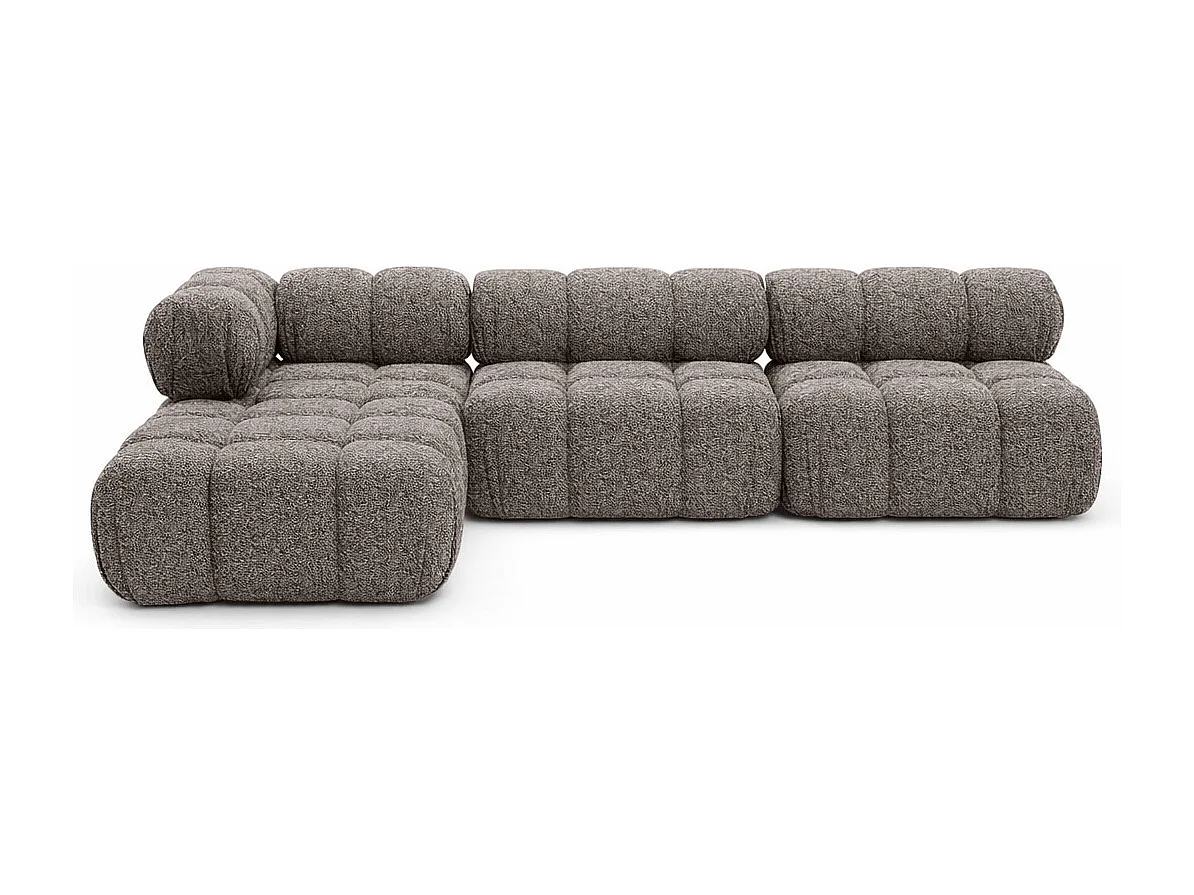 Ecksofa Modulare L-Form, Bouclé-Stoff Abriamo, Braun, Links, Selia