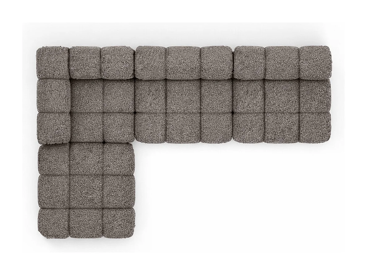 Ecksofa Modulare L-Form, Bouclé-Stoff Abriamo, Braun, Links, Selia
