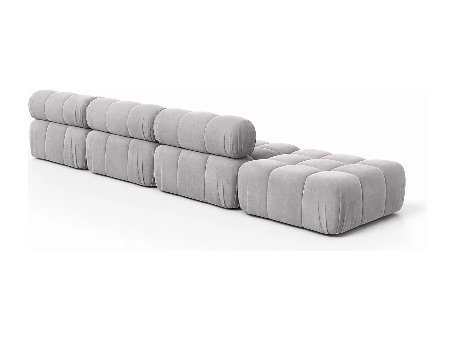 Hoekbank L-vorm XL, stof velours Salvador, Grijs, Rechts, Selia L XL