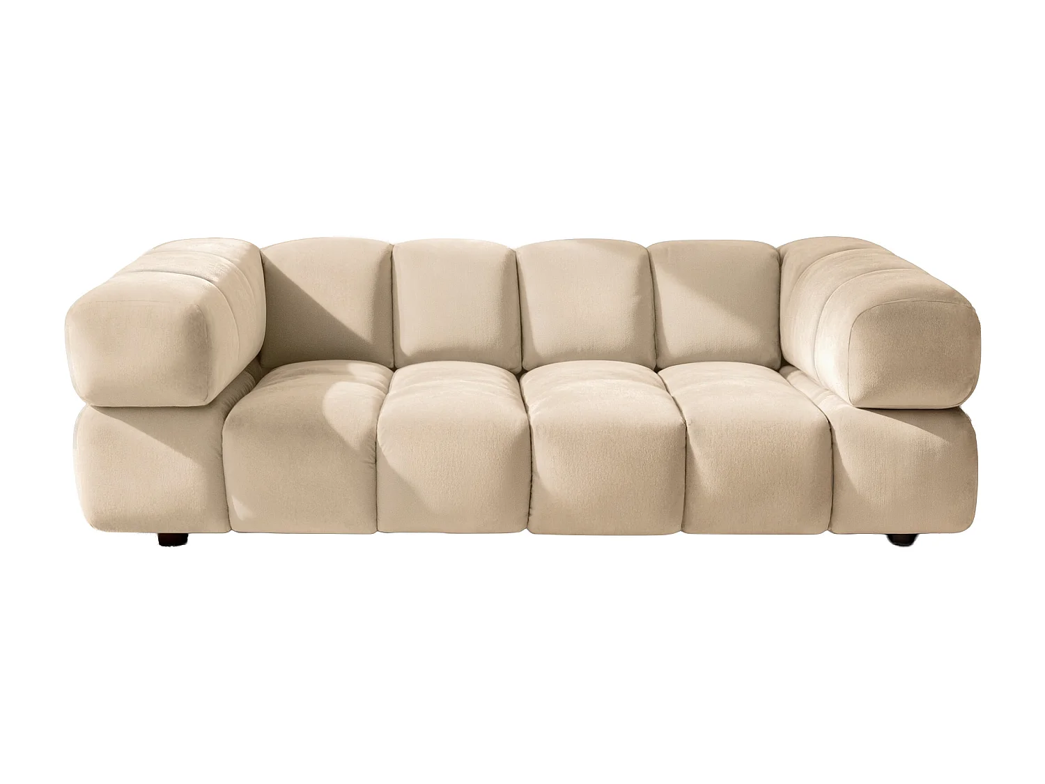 Bank 3-zits, Veloursstof Bluvel, Crème, Averro