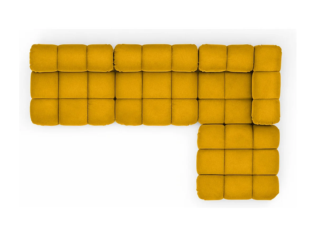 Ecksofa Modulare L-Form, Veloursstoff Salvador, Gelb, Rechts, Selia