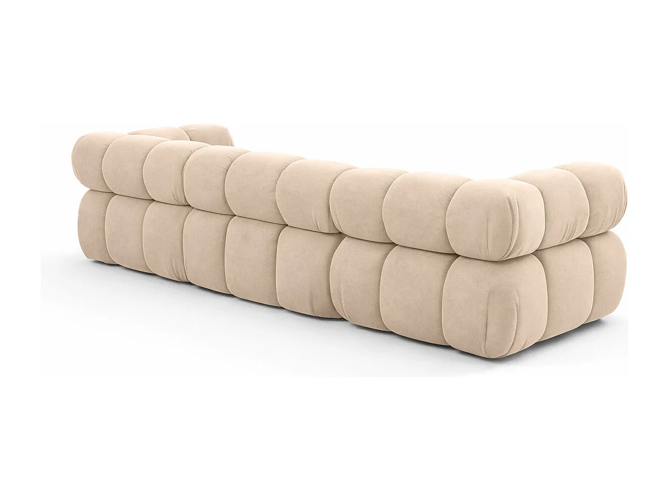 Bank, 3-zits modulair, veloursstof Salvador, beige, Selia