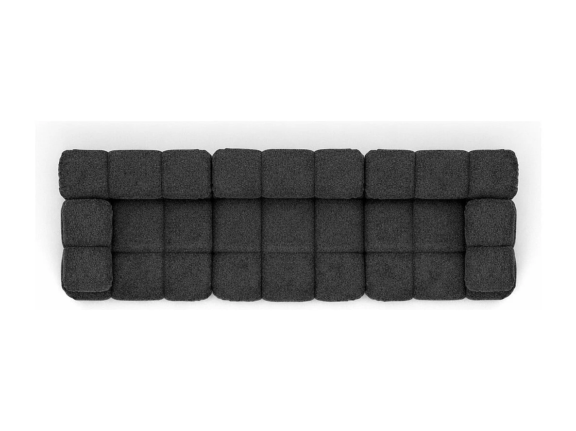 Sofa modułowa trzyosobowa, tkanina bukla Abriamo, Grafitowy, Selia