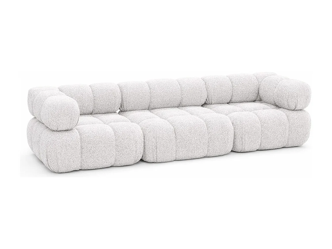 Sofa modułowa trzyosobowa, tkanina bukla Abriamo, Ecru, Selia
