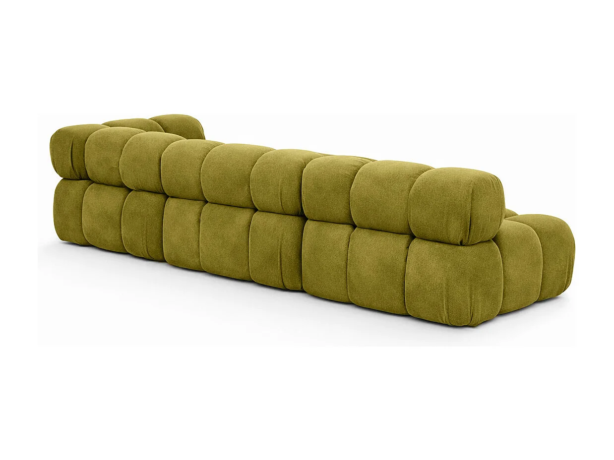 Ecksofa Modulare L-Form, Veloursstoff Salvador, Olive, Links, Selia