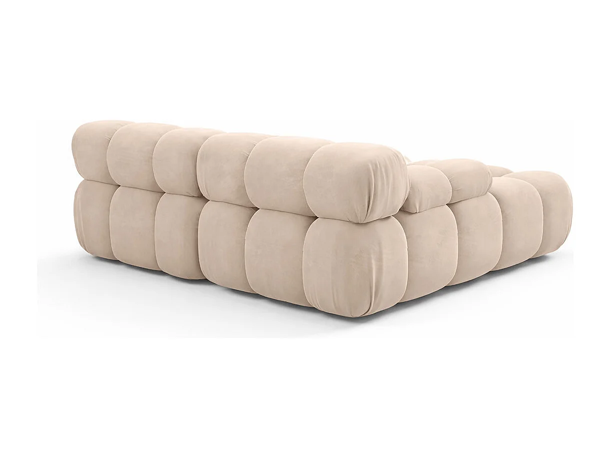 Divano angolare modulare a L Mini, velluto Salvador, Beige, Destro, Selia