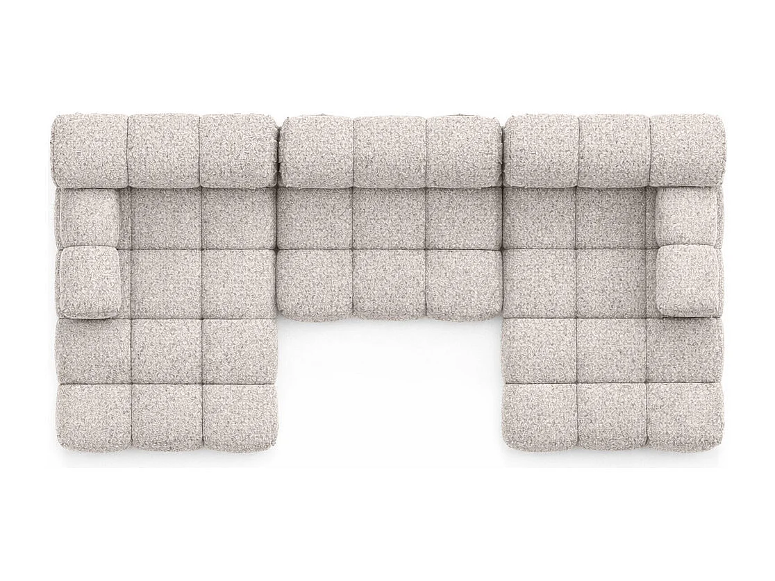 Ecksofa U-Form, Stoff Bouclé Abriamo, Beige, Selia U