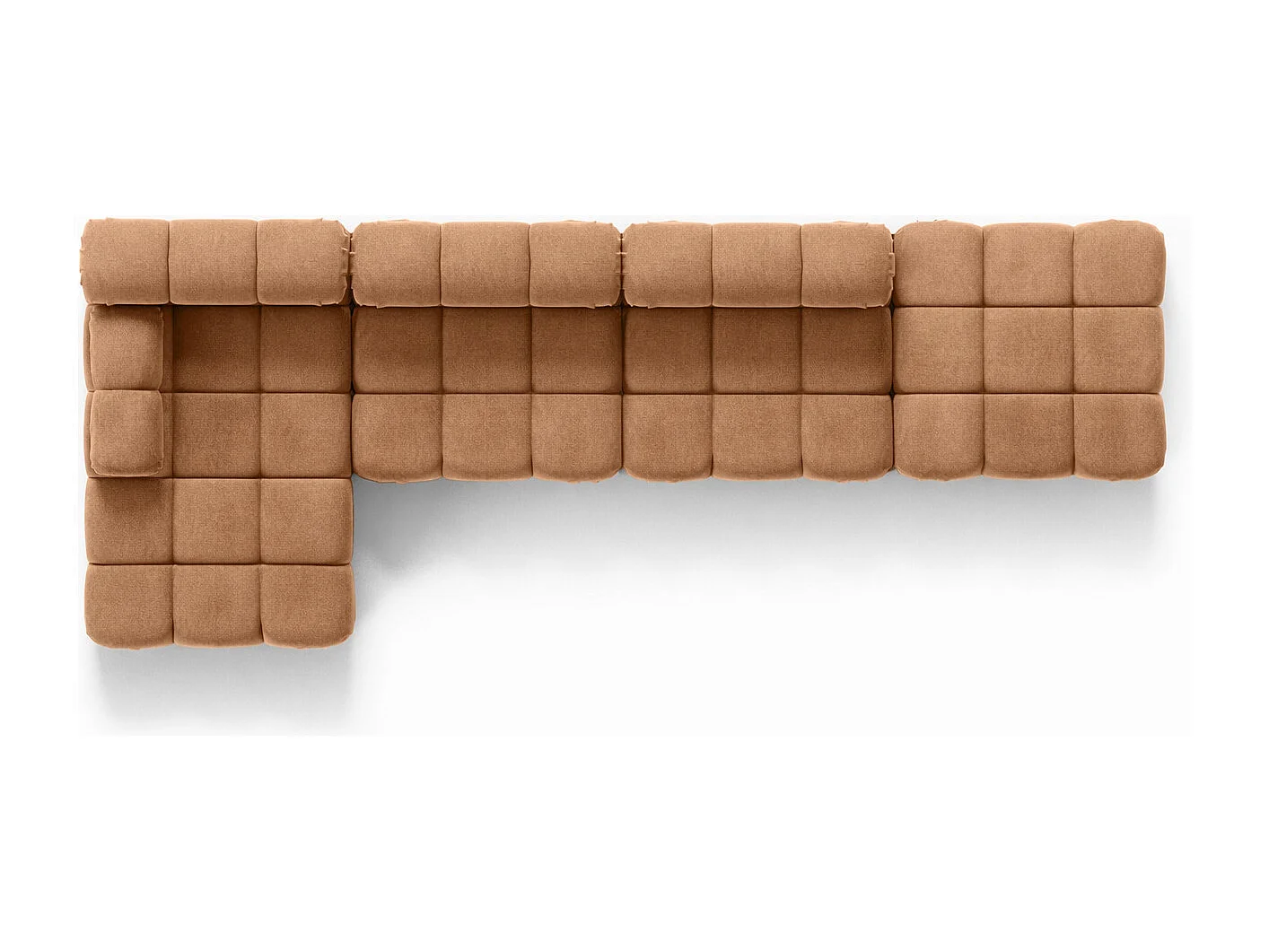 Hoekbank L-vorm XL, stof velours Salvador, Donkerbeige, Links, Selia L XL