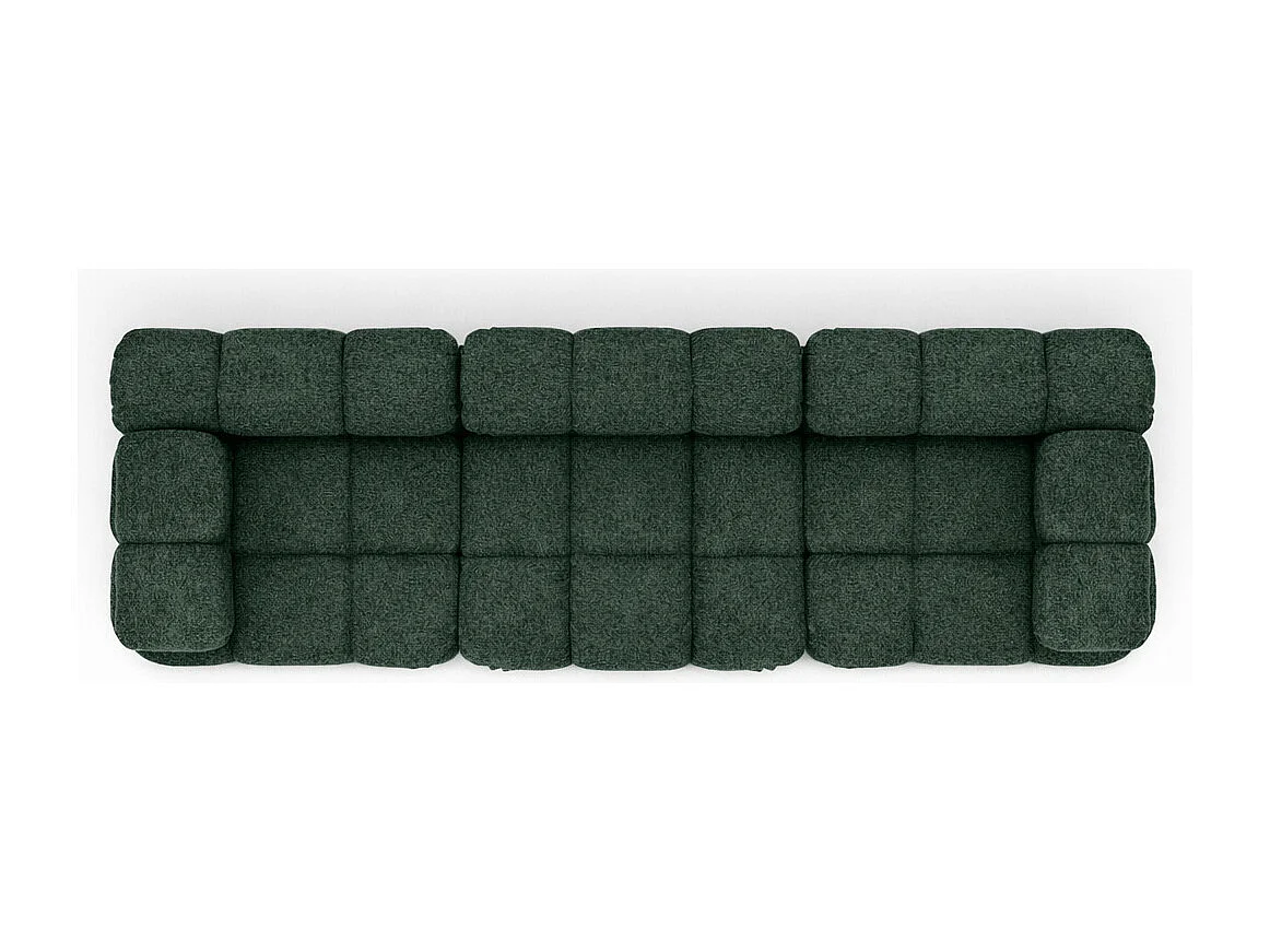 Sofa modułowa trzyosobowa, tkanina bukla Abriamo, Ciemnozielony, Selia