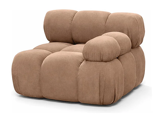 Moduł boczny do systemu modułowego, tkanina welur Salvador, Ciemnobeżowy, Prawy, Selia