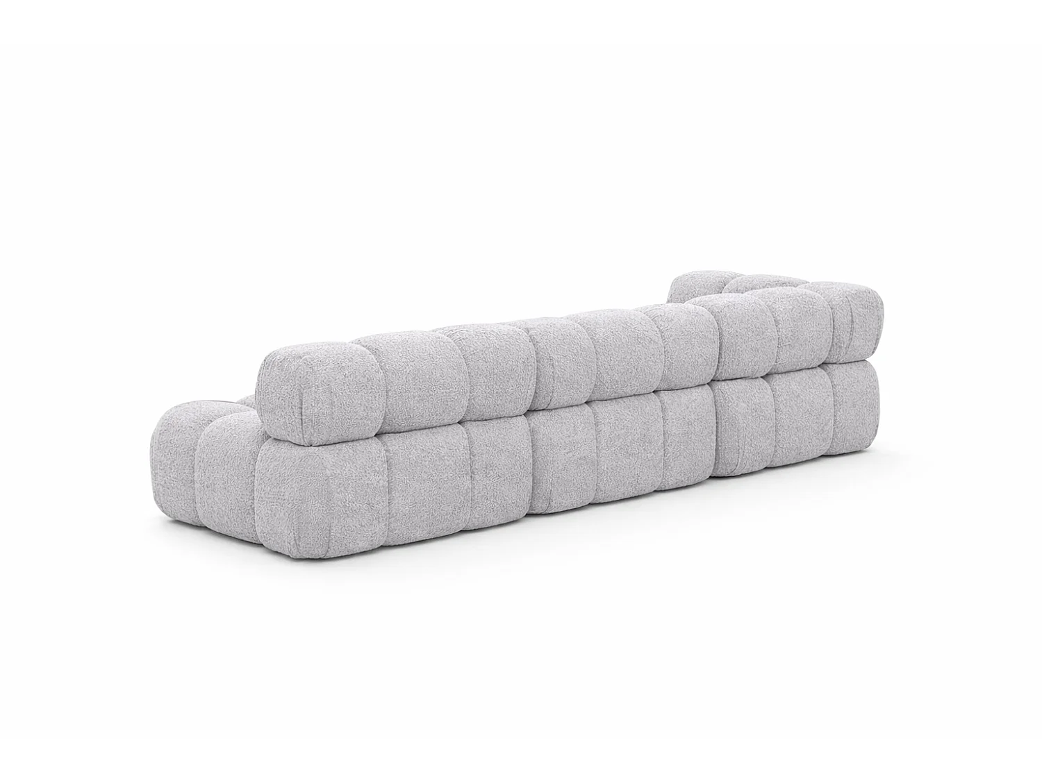 Canapé d’angle modulaire en L, tissu bouclé Abriamo, Gris clair, Droite, Selia
