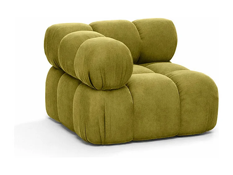 Modulo angolare moderno per sistema modulare, tessuto Salvador, Oliva, Selia