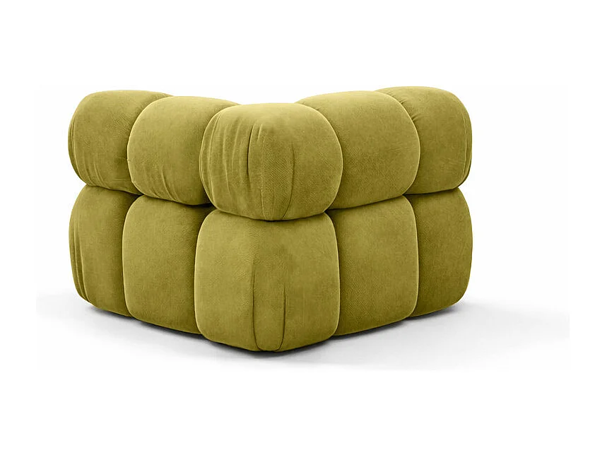 Modulo angolare moderno per sistema modulare, tessuto Salvador, Oliva, Selia