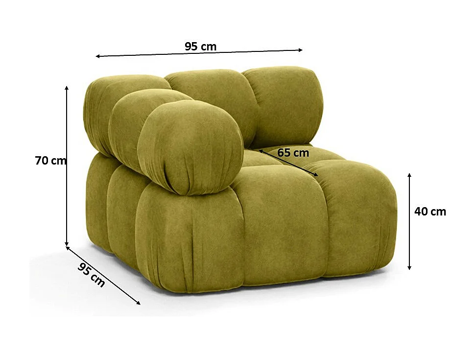 Modulo angolare moderno per sistema modulare, tessuto Salvador, Oliva, Selia