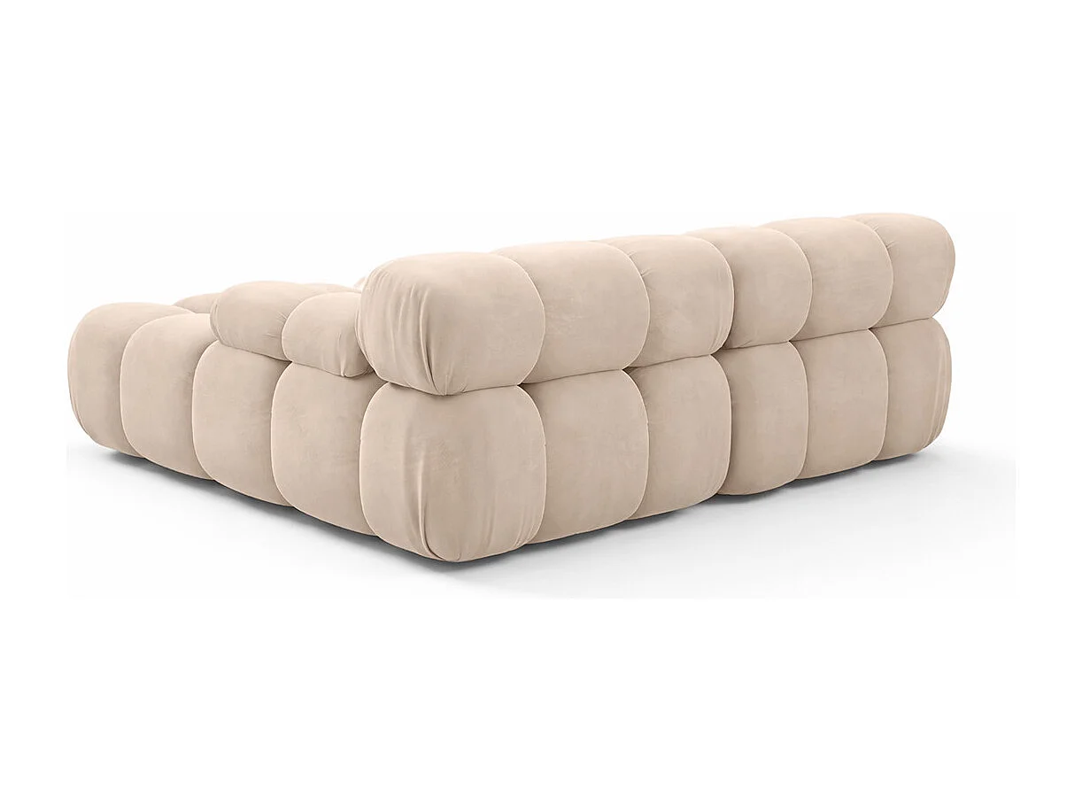 Ecksofa L-form Mini modular, Veloursstoff Salvador, Beige, Links, Selia