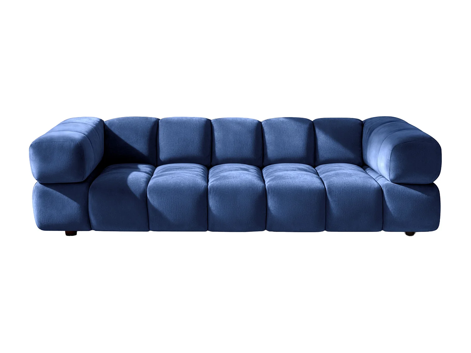 Canapé 4 places, Velours Bluvel, Bleu encre, Averro