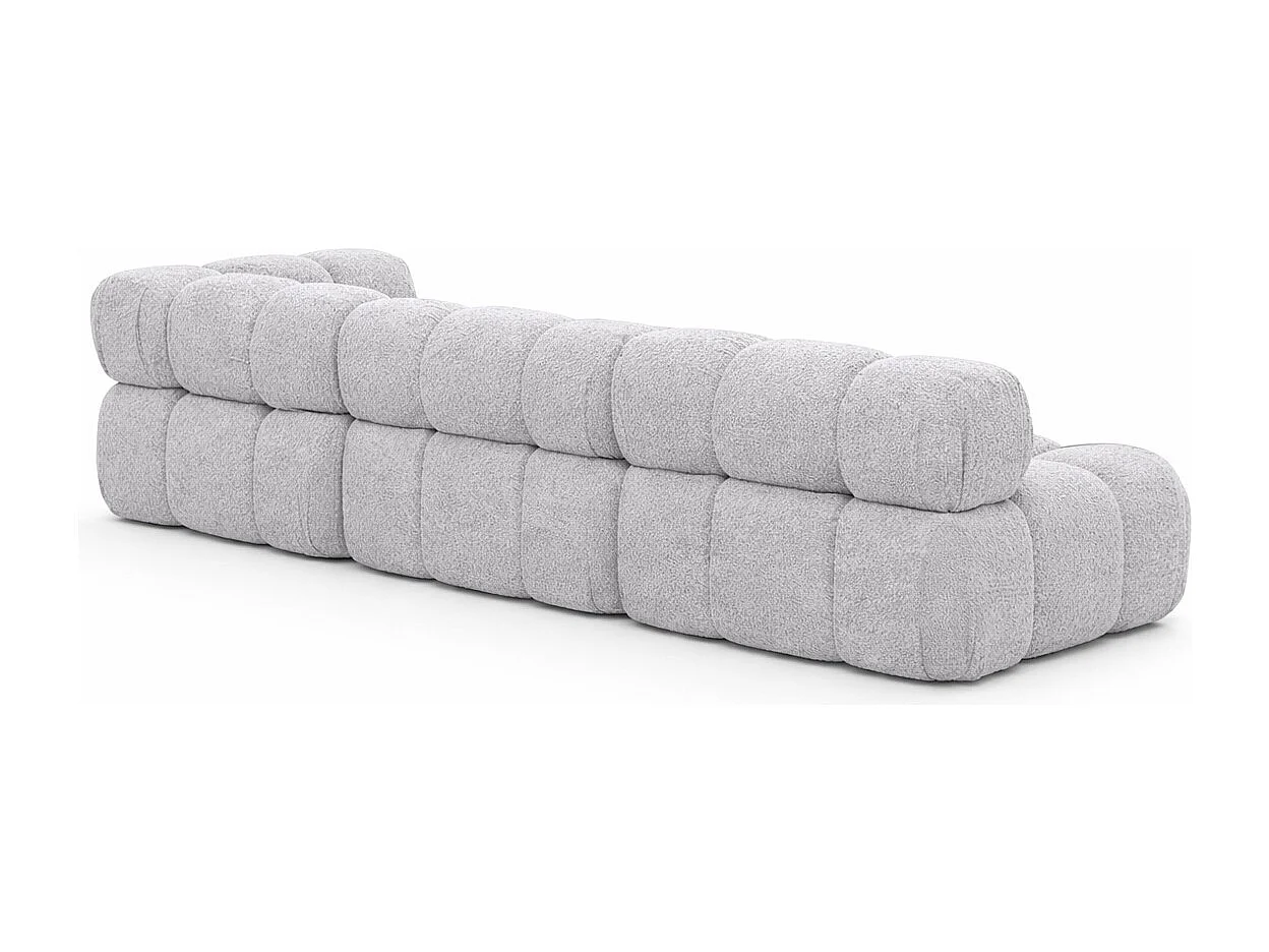 Ecksofa Modulare L-Form, Bouclé-Stoff Abriamo, Hellgrau, Links, Selia