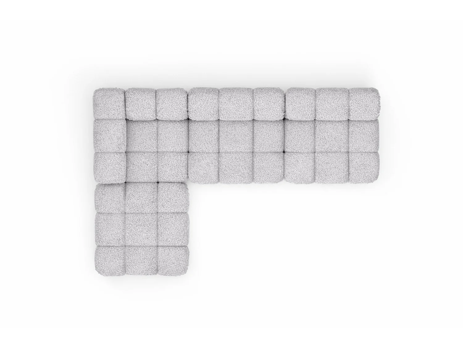 Canapé d’angle modulaire en L, tissu bouclé Abriamo, Gris clair, Gauche, Selia