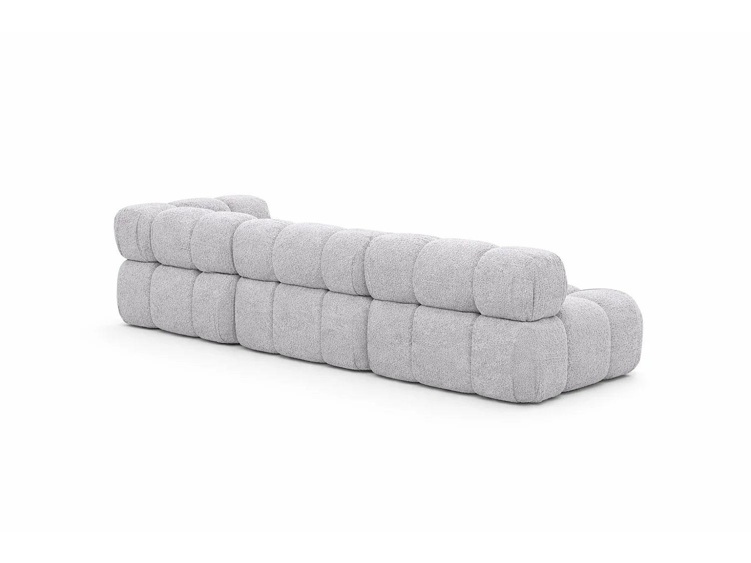 Canapé d’angle modulaire en L, tissu bouclé Abriamo, Gris clair, Gauche, Selia