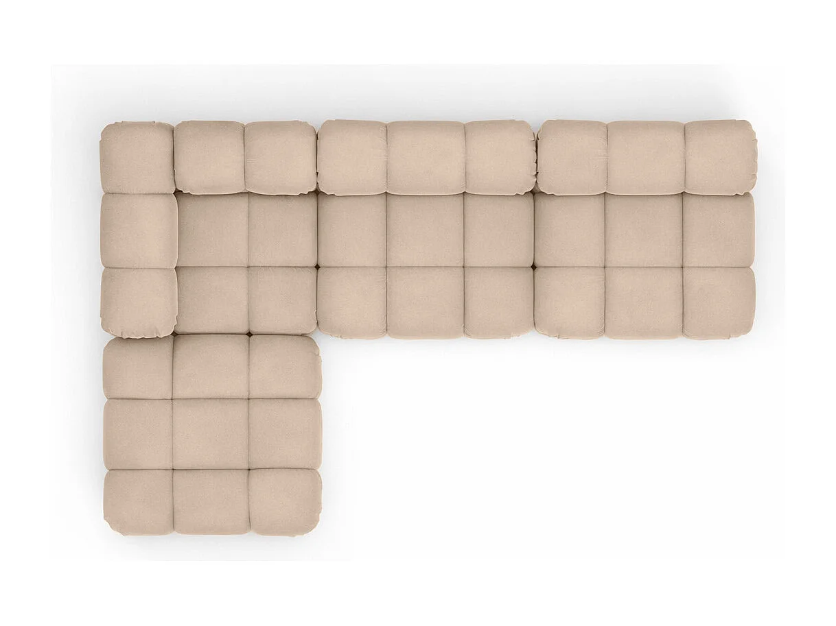Ecksofa Modulare L-Form, Veloursstoff Salvador, Beige, Links, Selia
