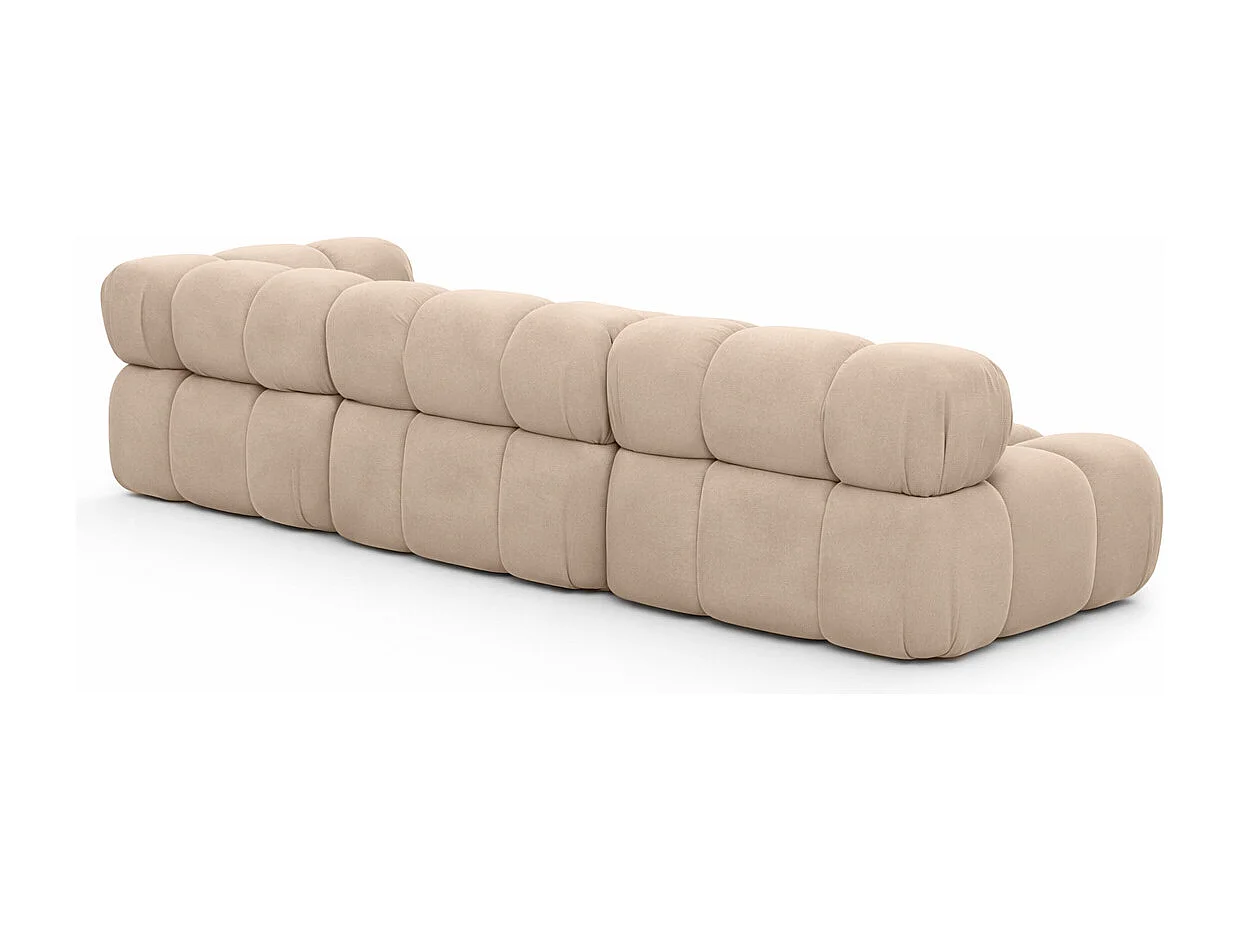 Ecksofa Modulare L-Form, Veloursstoff Salvador, Beige, Links, Selia