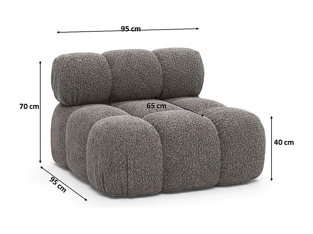 Module midden vrijstaand modern voor een modulair systeem, stof Abriamo, Bruin, Selia