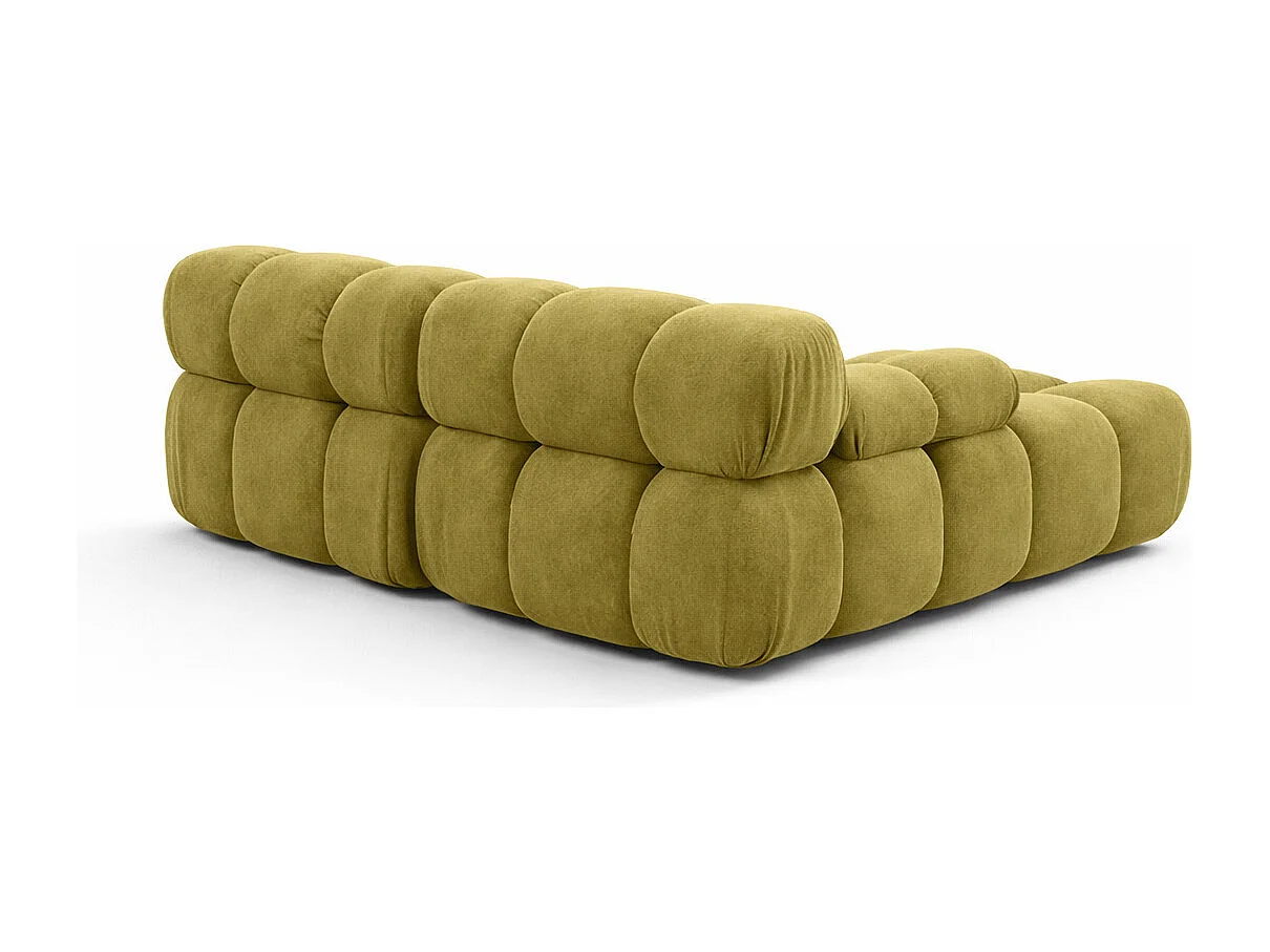 Divano angolare modulare a L Mini, velluto Salvador, Oliva, Destro, Selia