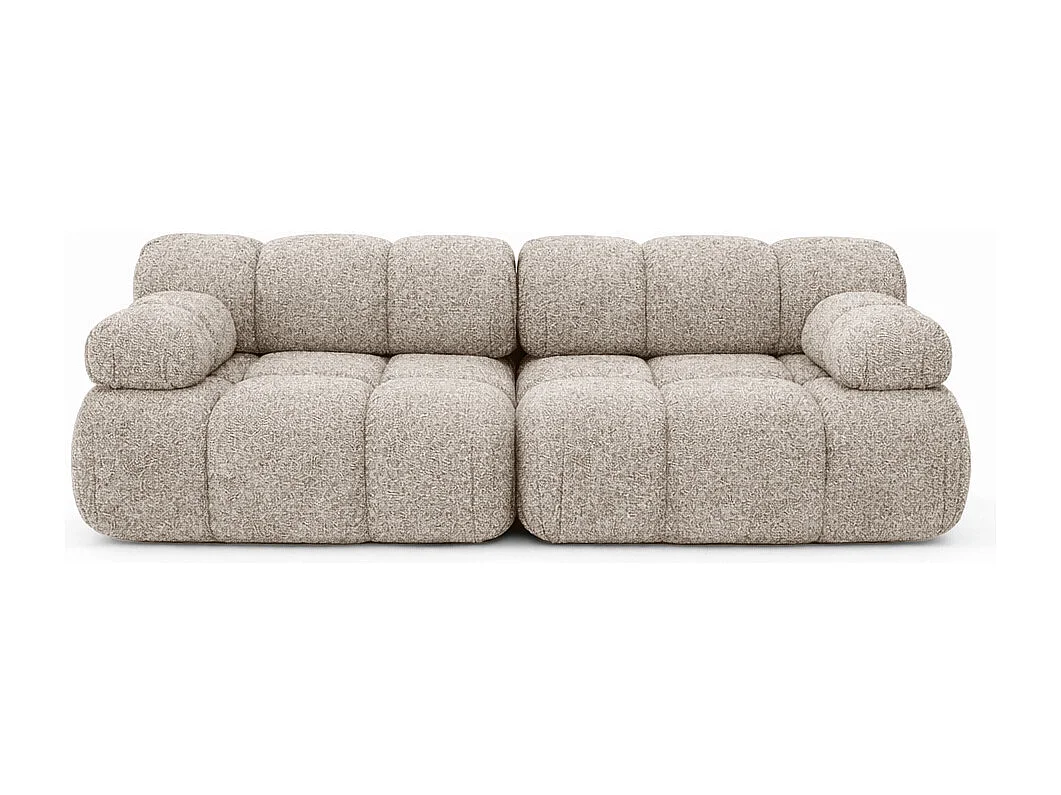 Couch, 2-Sitzer Sofa modular, Bouclé-Stoff Abriamo, Beige, Selia