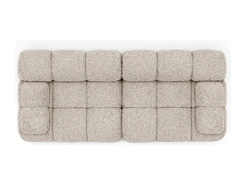 Couch, 2-Sitzer Sofa modular, Bouclé-Stoff Abriamo, Beige, Selia
