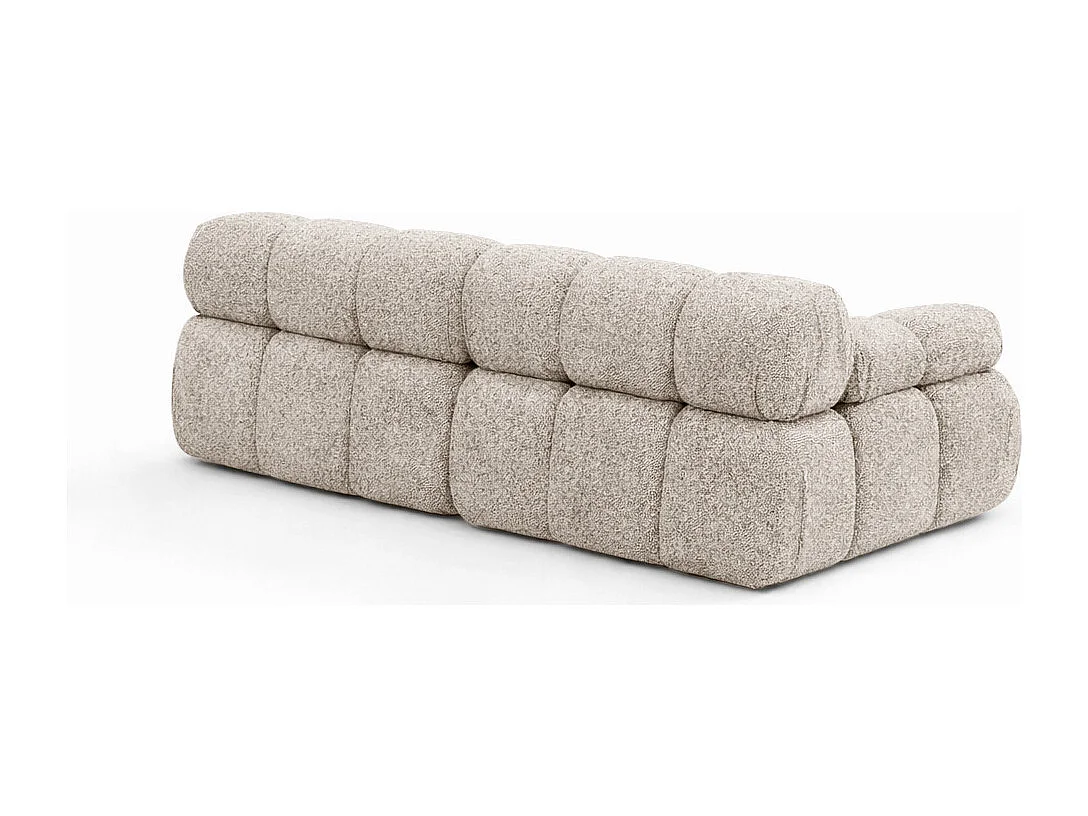 Couch, 2-Sitzer Sofa modular, Bouclé-Stoff Abriamo, Beige, Selia