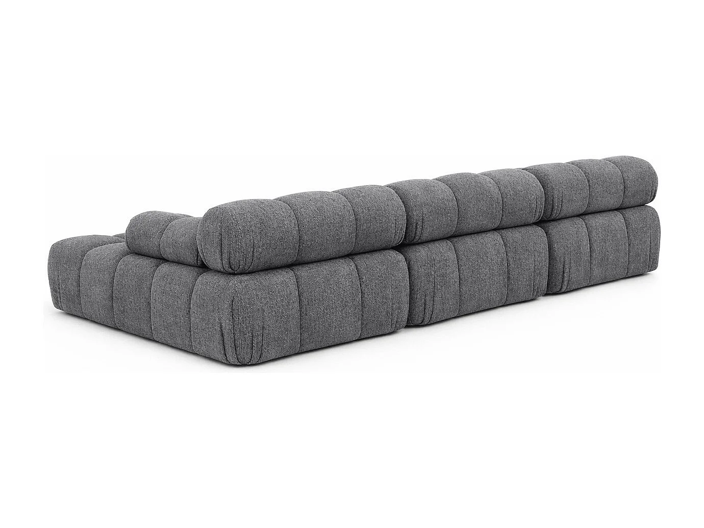 Ecksofa U-Form, Stoff Bouclé Abriamo, Dunkelgrau, Selia U