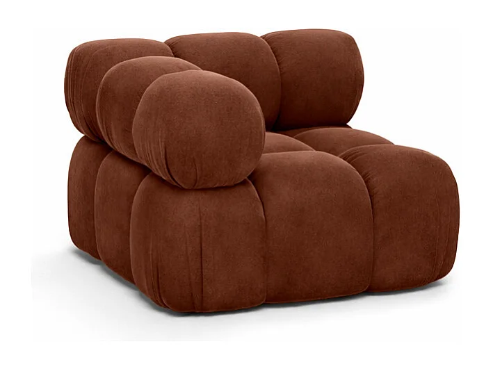 Modulo angolare moderno per sistema modulare, tessuto Salvador, Marrone scuro, Selia