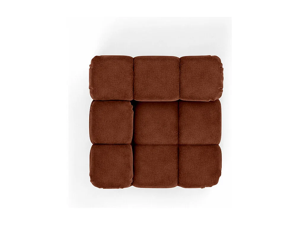 Modulo angolare moderno per sistema modulare, tessuto Salvador, Marrone scuro, Selia