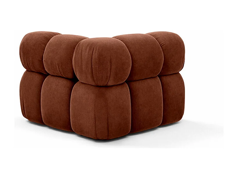 Modulo angolare moderno per sistema modulare, tessuto Salvador, Marrone scuro, Selia