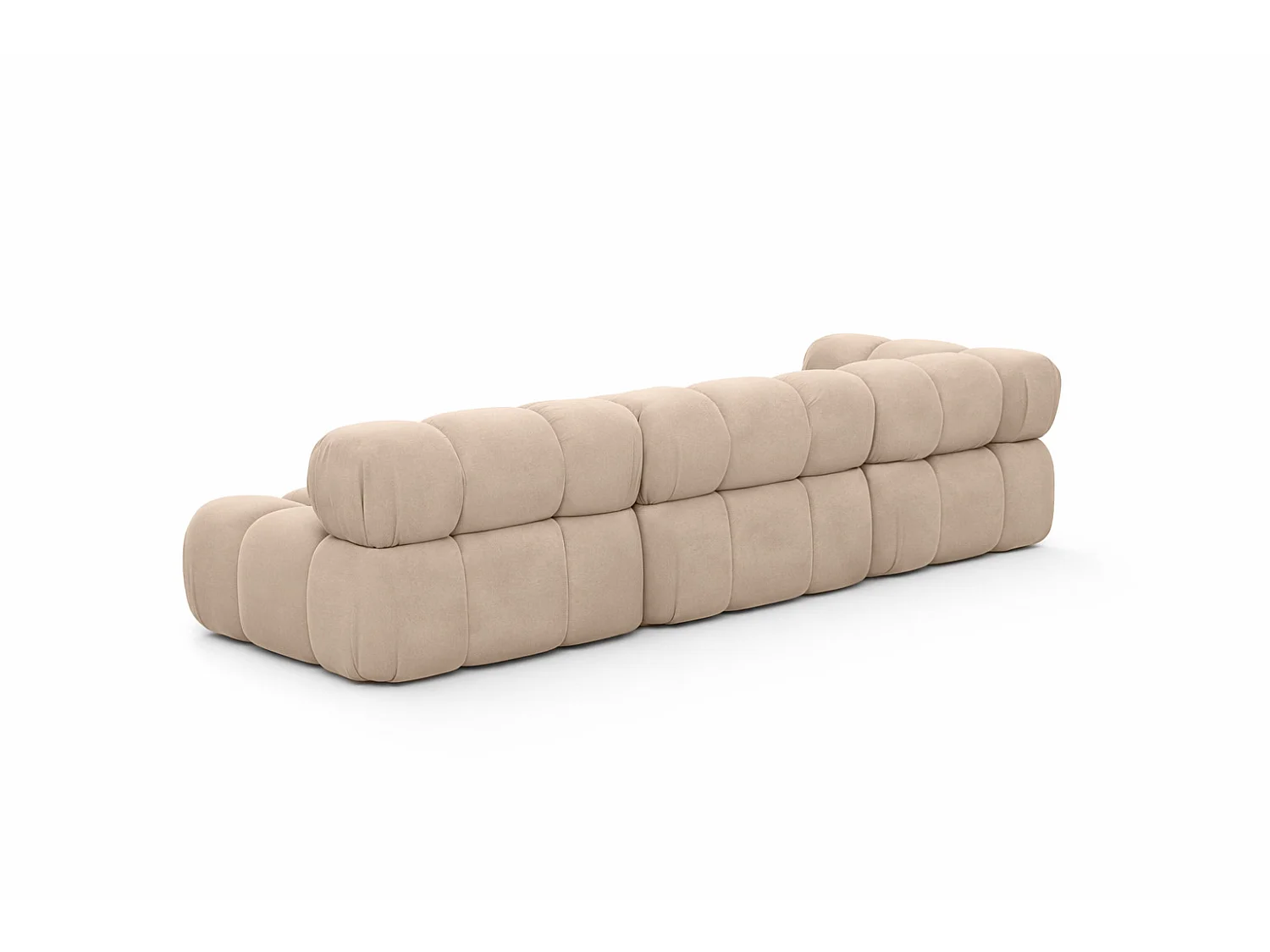 Canapé d’angle modulaire en L, tissu velours Salvador, Beige, Droite, Selia