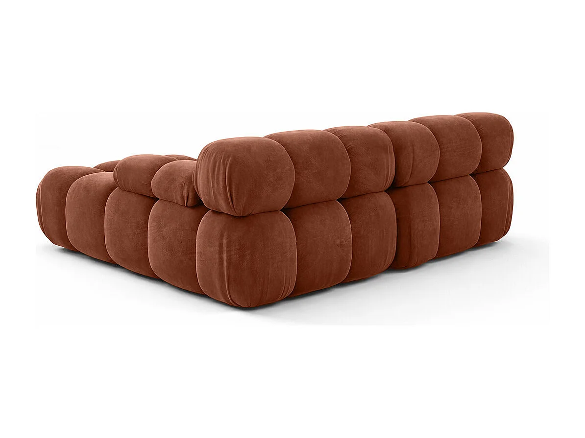 Ecksofa L-form Mini modular, Veloursstoff Salvador, Braun, Links, Selia