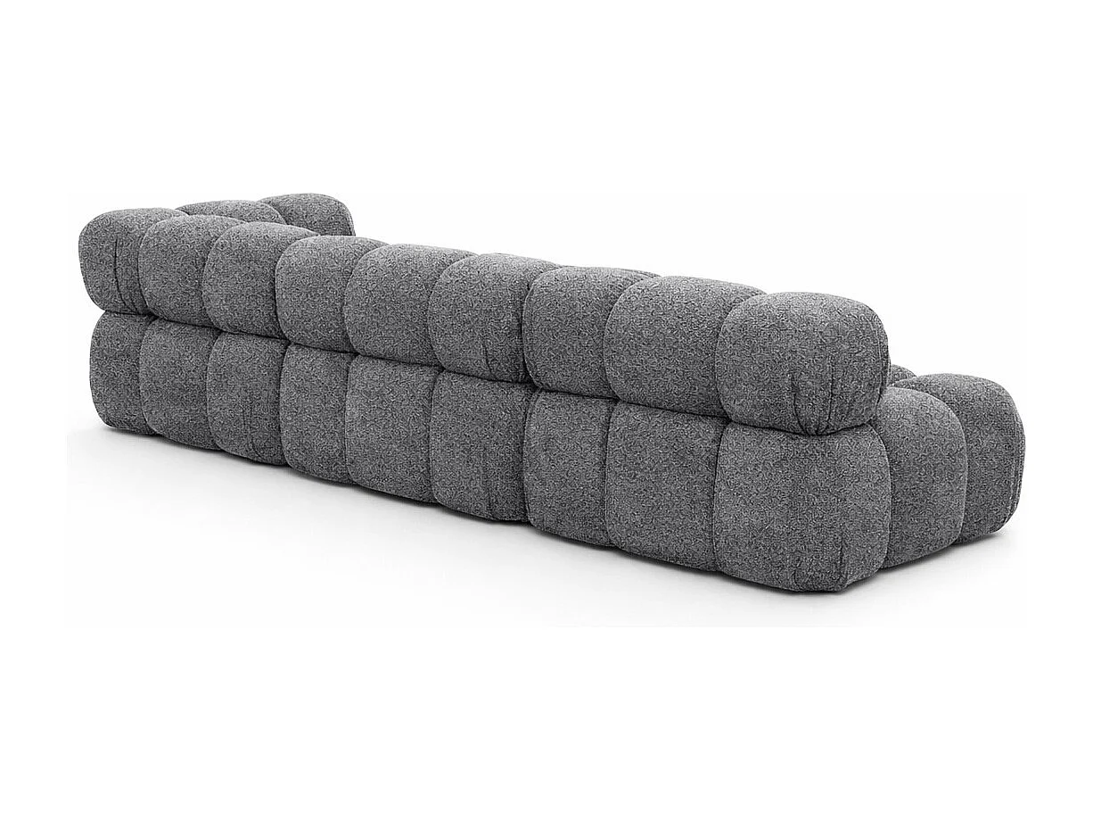 Hoekbank modulair L-vorm, bouclé stof Abriamo, donkergrijs, links, Selia