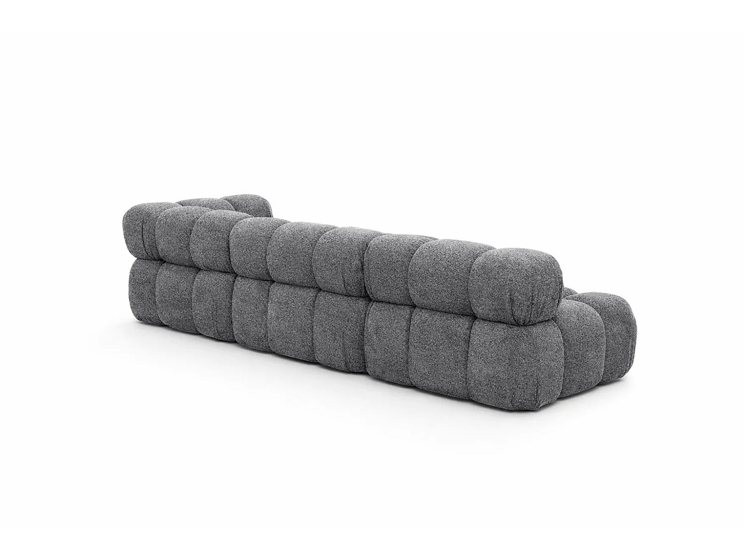 Ecksofa Modulare L-Form, Bouclé-Stoff Abriamo, Dunkelgrau, Links, Selia
